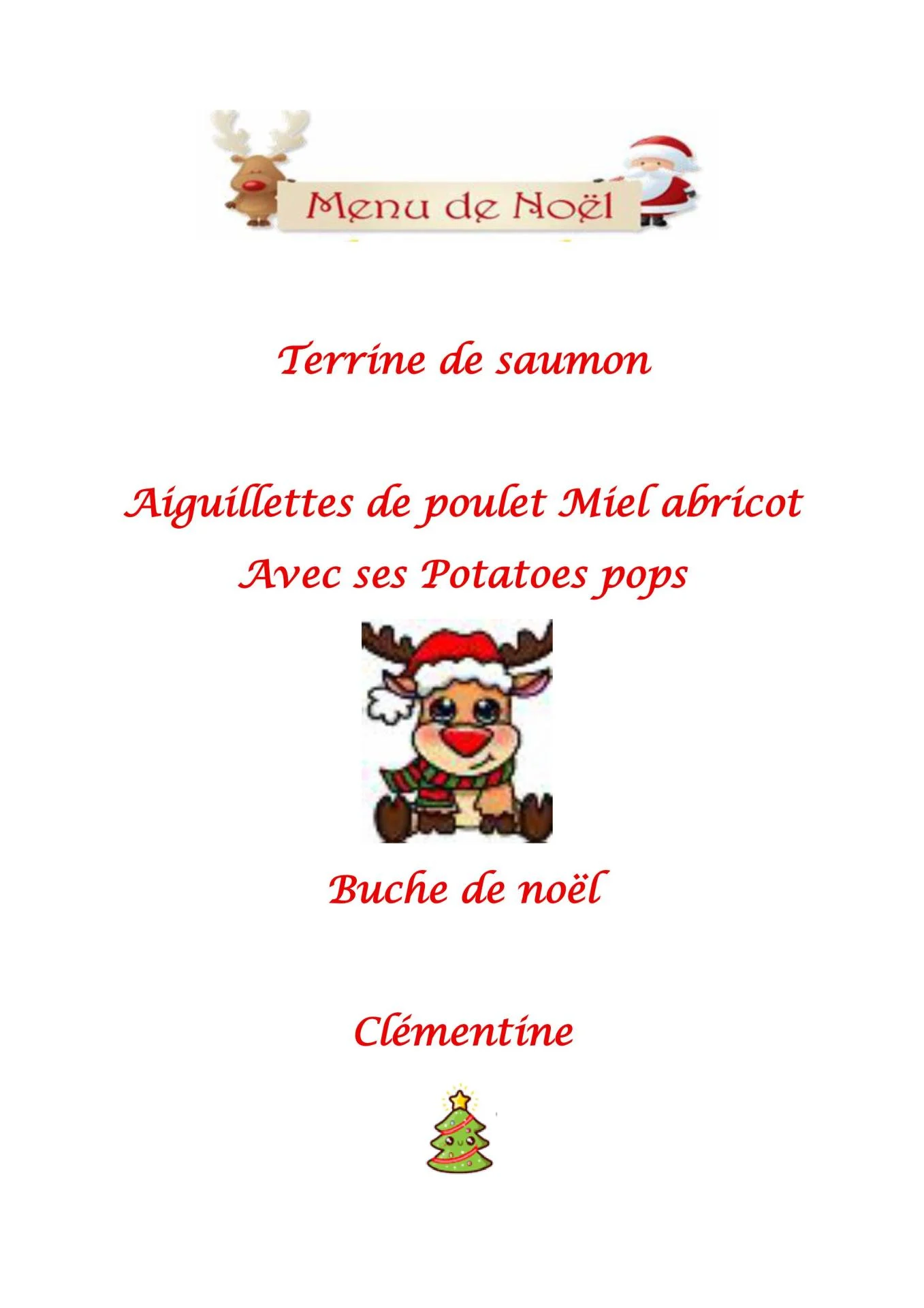 Menu de noel